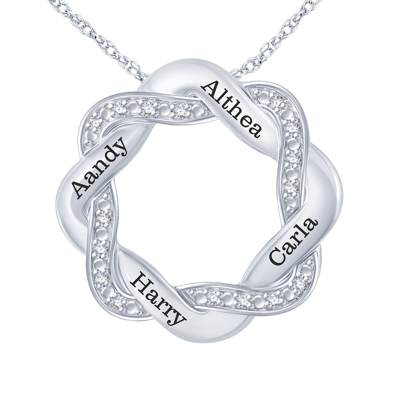 Personalized Mutil Name Circle Necklace Moissanite With Street Luxury Shine