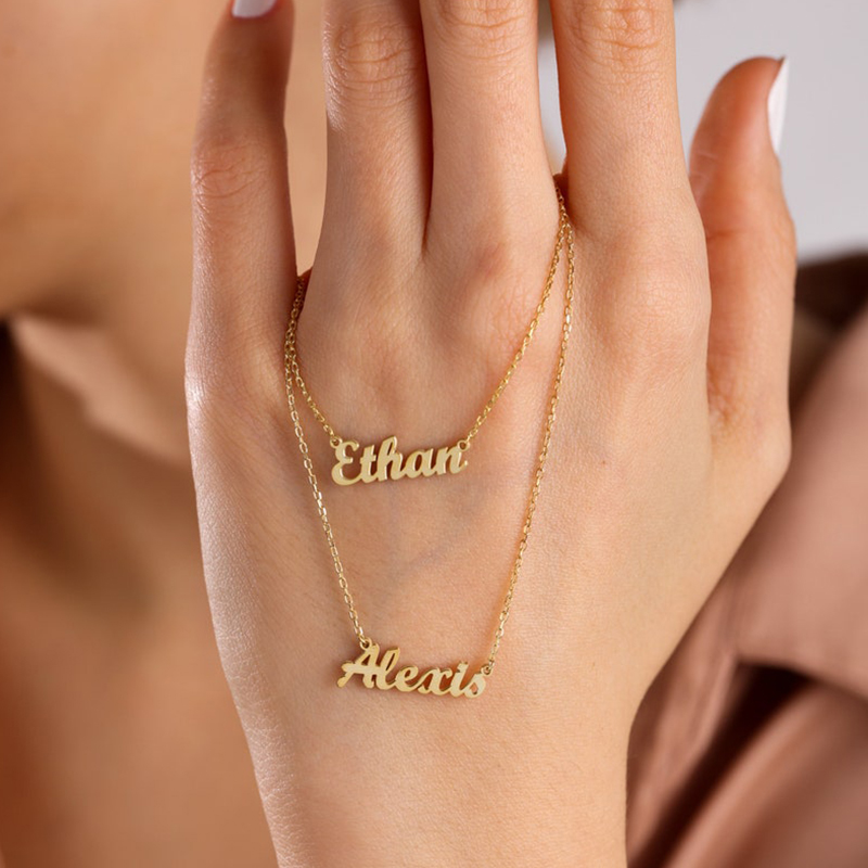 Double Layer Name Necklace Bold Statement Style With Street Luxury