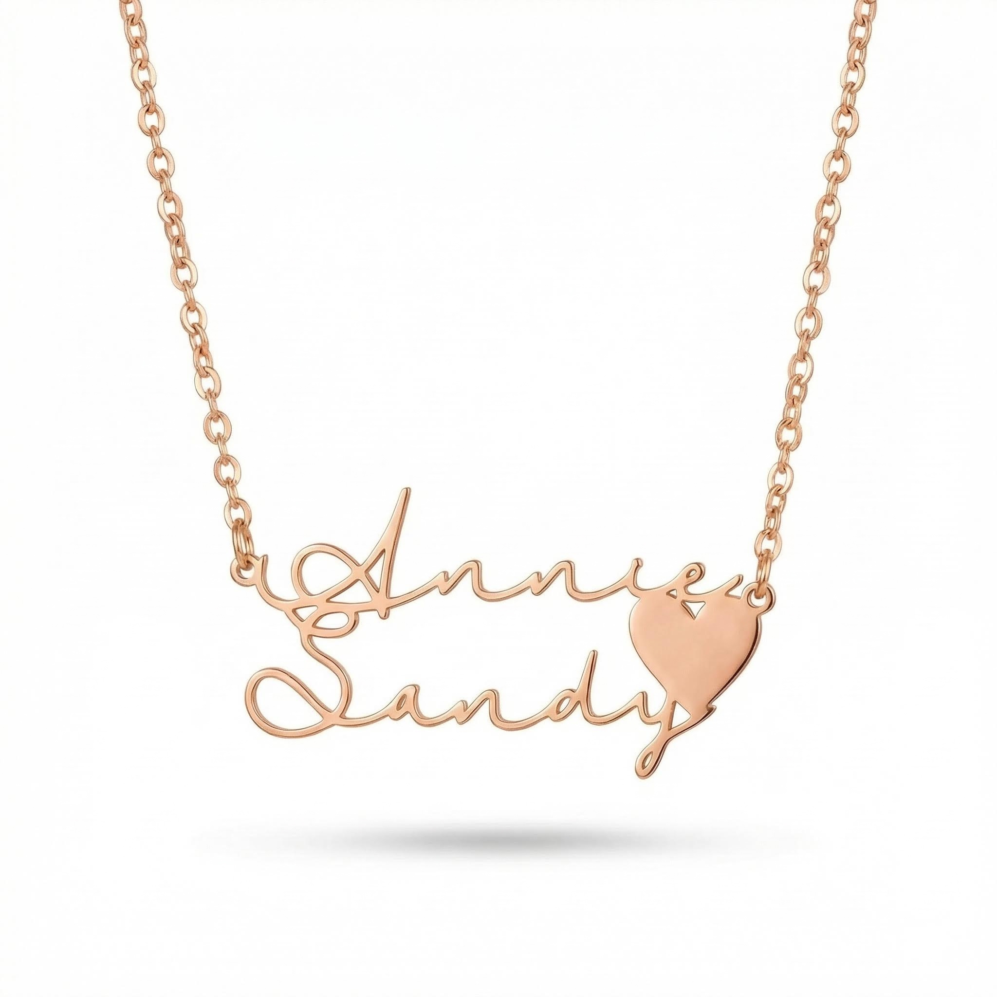 Two Name Necklace With Heart Bold Statement Style With Street Luxury - Image 5