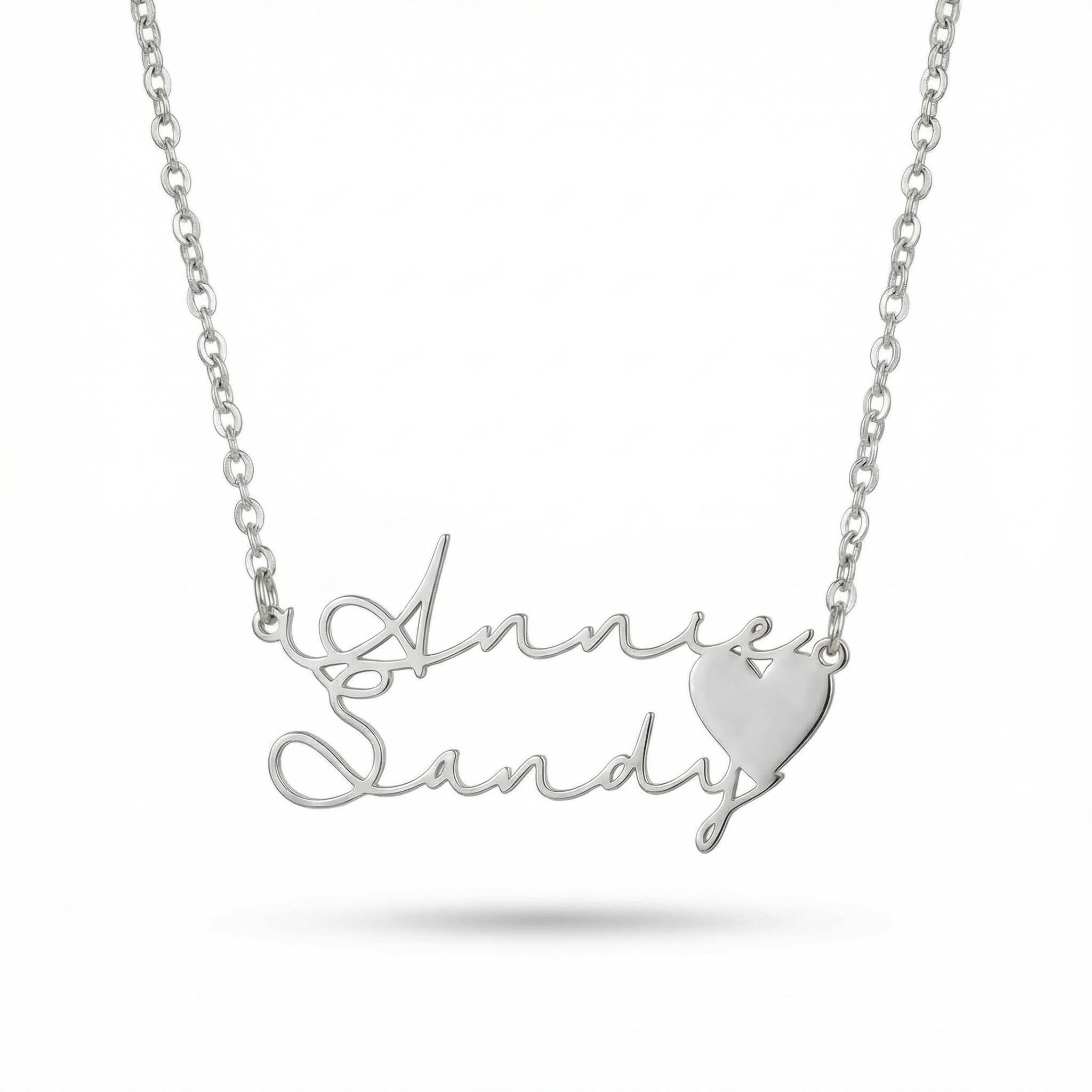 Two Name Necklace With Heart Bold Statement Style With Street Luxury - Image 6