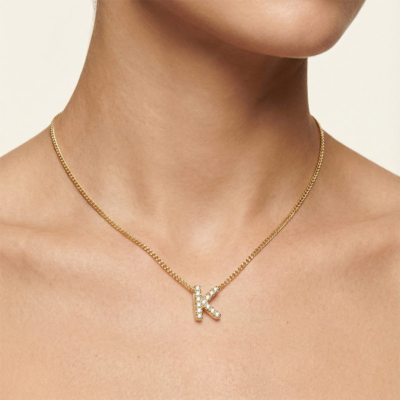 Diamond Alphabet Necklace Iced Out Shine With Street Luxury - Image 3