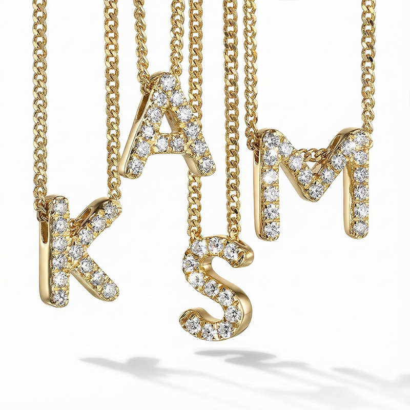 Diamond Alphabet Necklace Iced Out Shine With Street Luxury