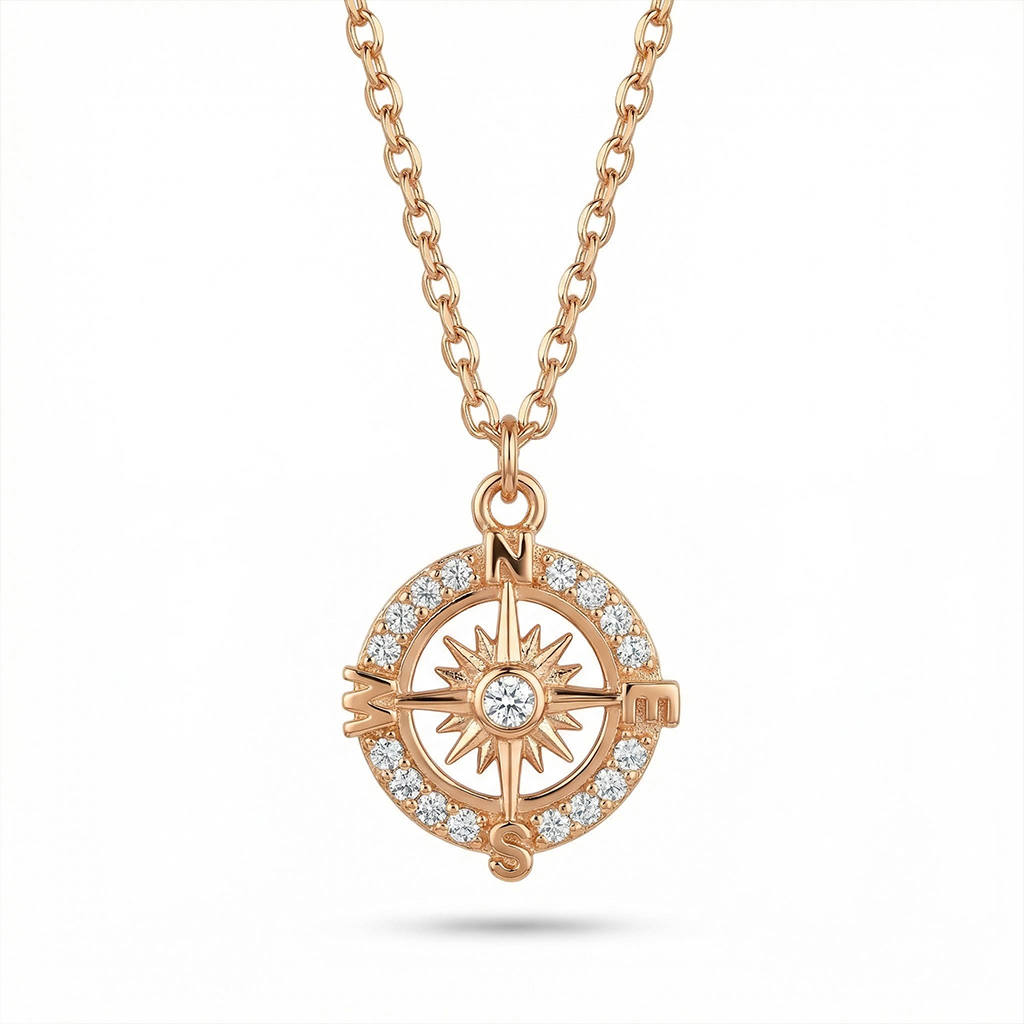 Diamond Compass Necklace Iced Out Shine With Street Luxury - Image 5
