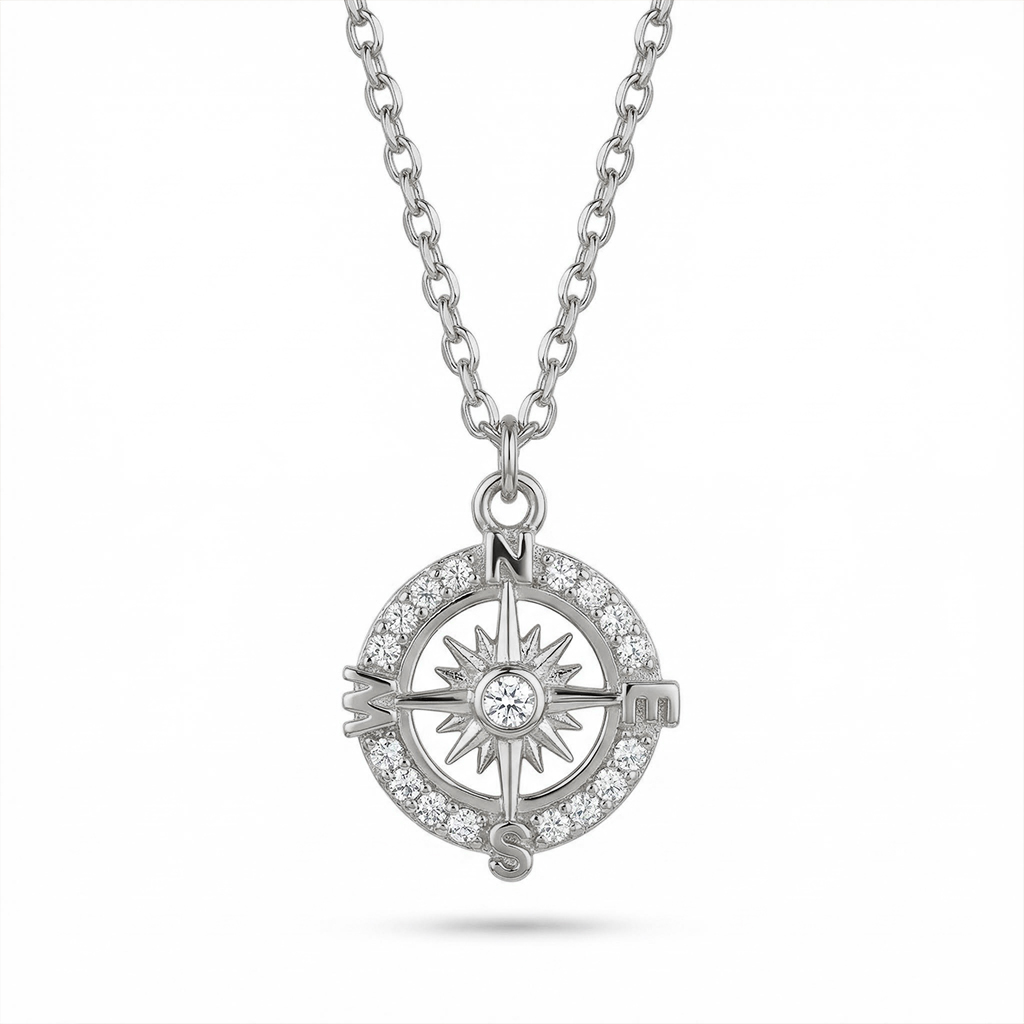 Diamond Compass Necklace Iced Out Shine With Street Luxury - Image 6