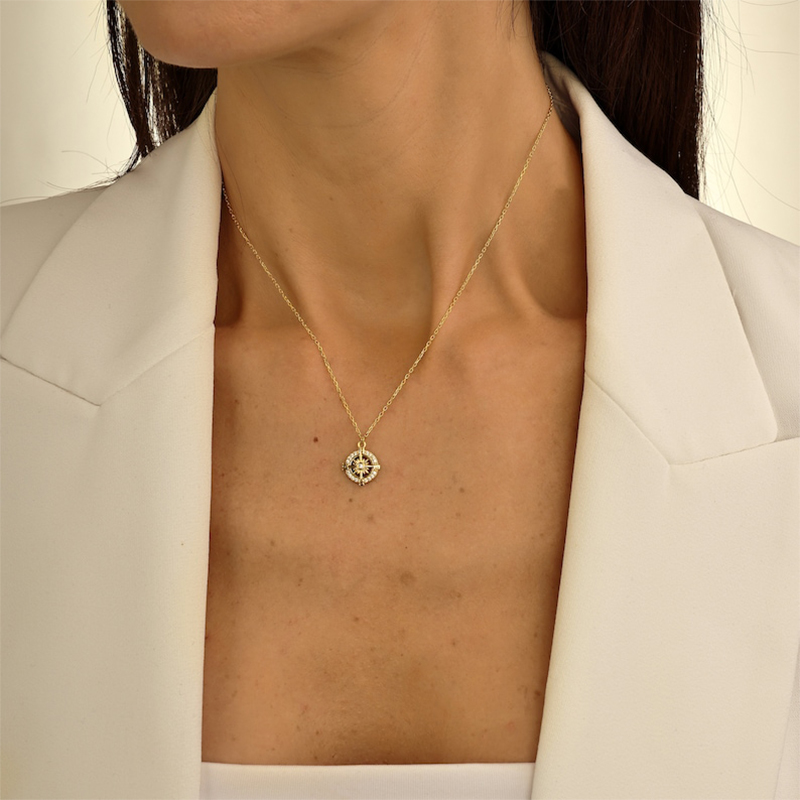 Diamond Compass Necklace Iced Out Shine With Street Luxury - Image 7