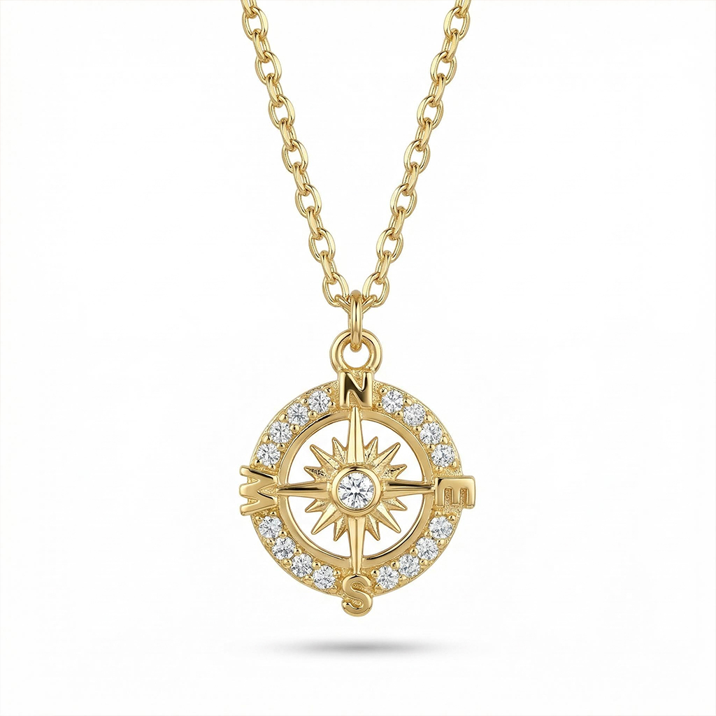Diamond Compass Necklace Iced Out Shine With Street Luxury