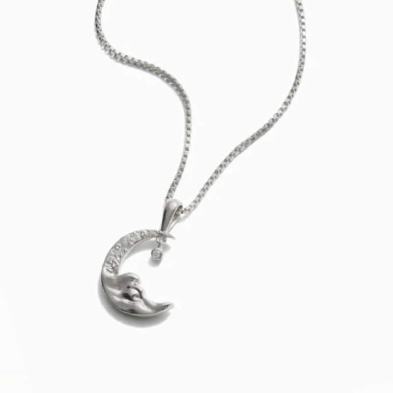 Diamond Moon Necklace Iced Out Shine With Street Luxury - Image 3