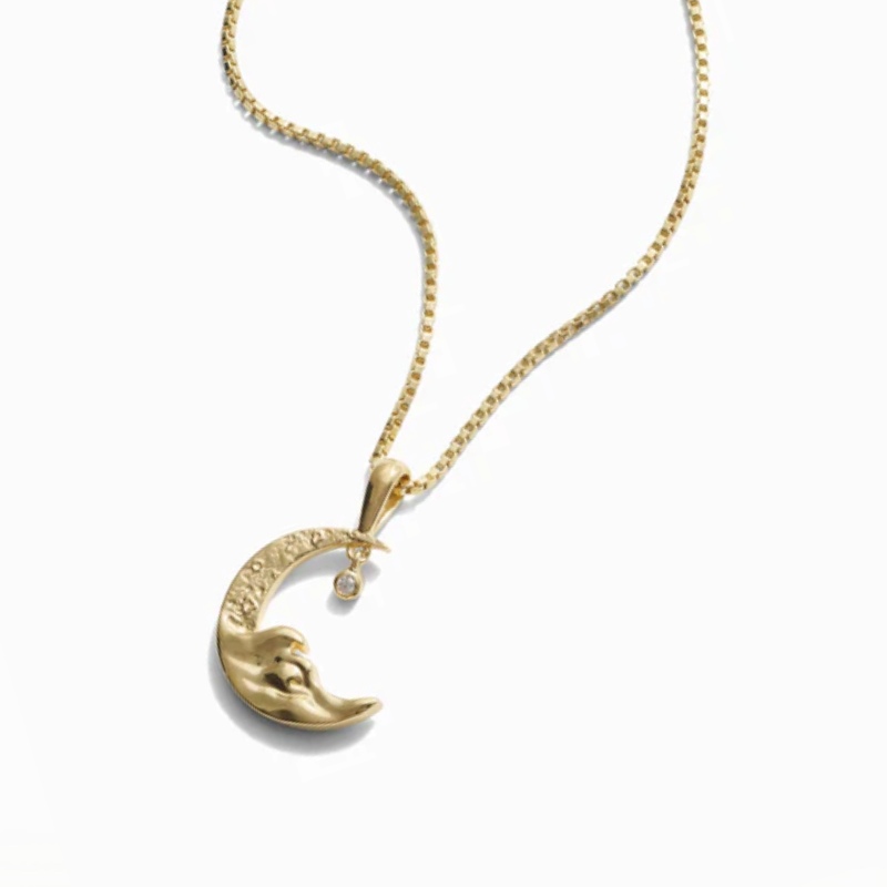Diamond Moon Necklace Iced Out Shine With Street Luxury