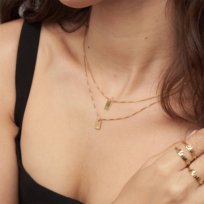 Personalized Tag Initial Necklace Bold Statement Style With Street Luxury - Image 3