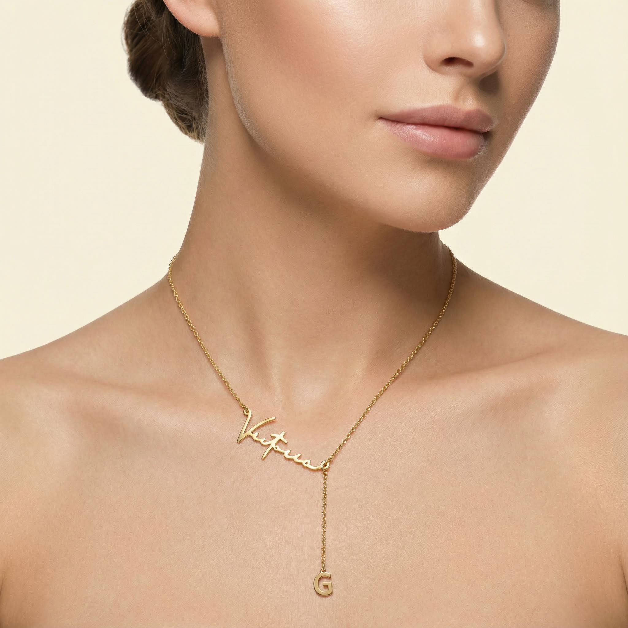 Initial Charm Name Necklace Bold Statement Style With Street Luxury - Image 4