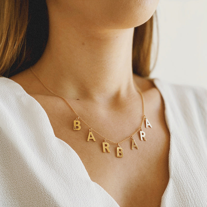Personalized Letter Charms Necklace Bold Statement Style With Street Luxury