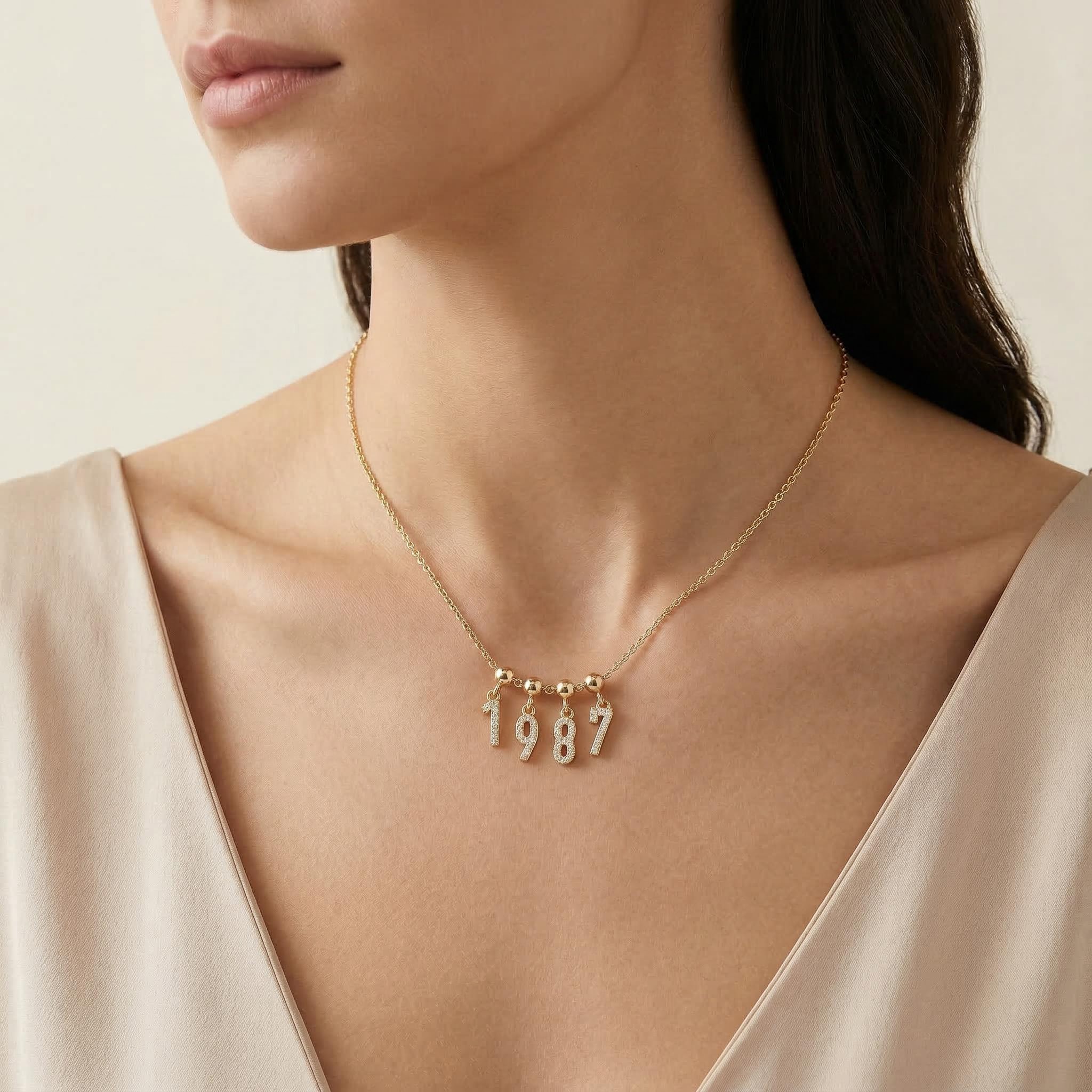 Diamond Number Charms Necklace Iced Out Shine With Street Luxury - Image 3