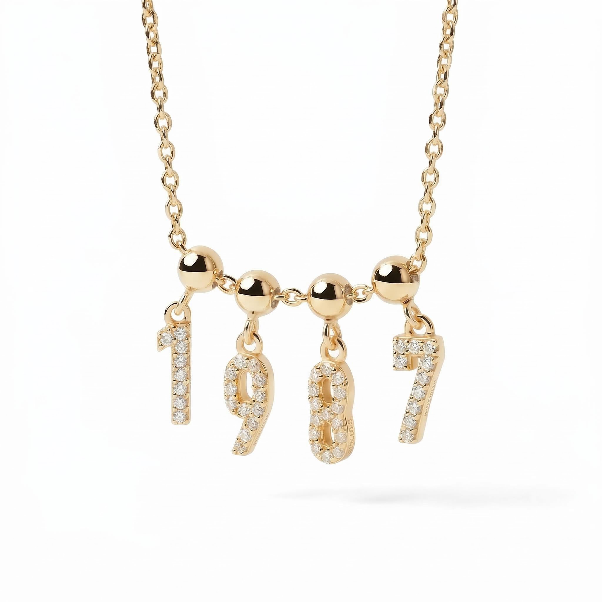 Diamond Number Charms Necklace Iced Out Shine With Street Luxury