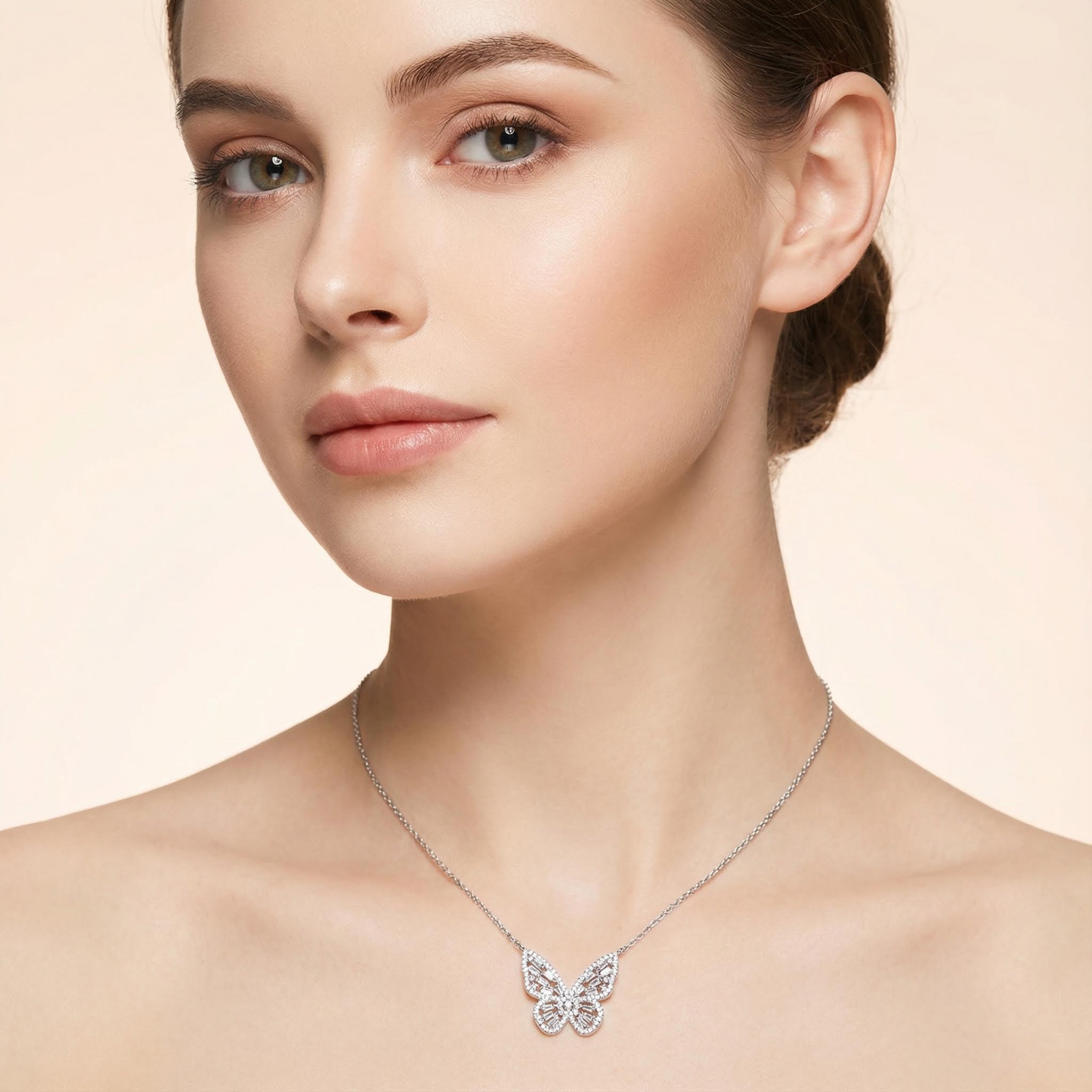 Diamond Hollow Butterfly Necklace Iced Out Shine With Street Luxury - Image 4