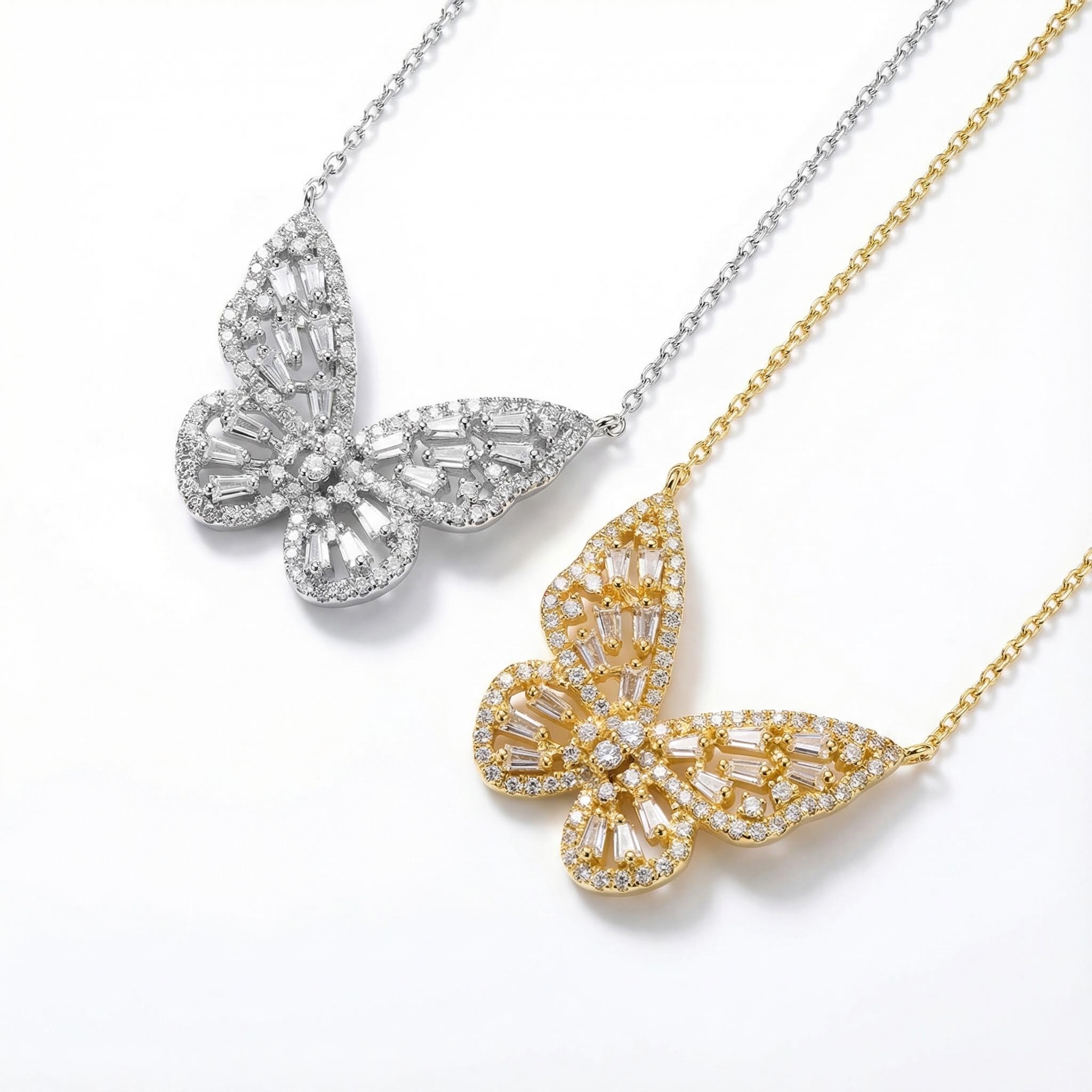 Diamond Hollow Butterfly Necklace Iced Out Shine With Street Luxury - Image 6