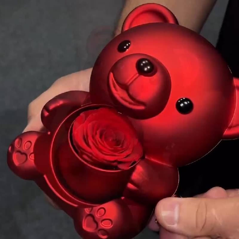 Eternal Rose Charming Teddy Bear Jewelry Gift Box With Street Luxury Shine - Image 3