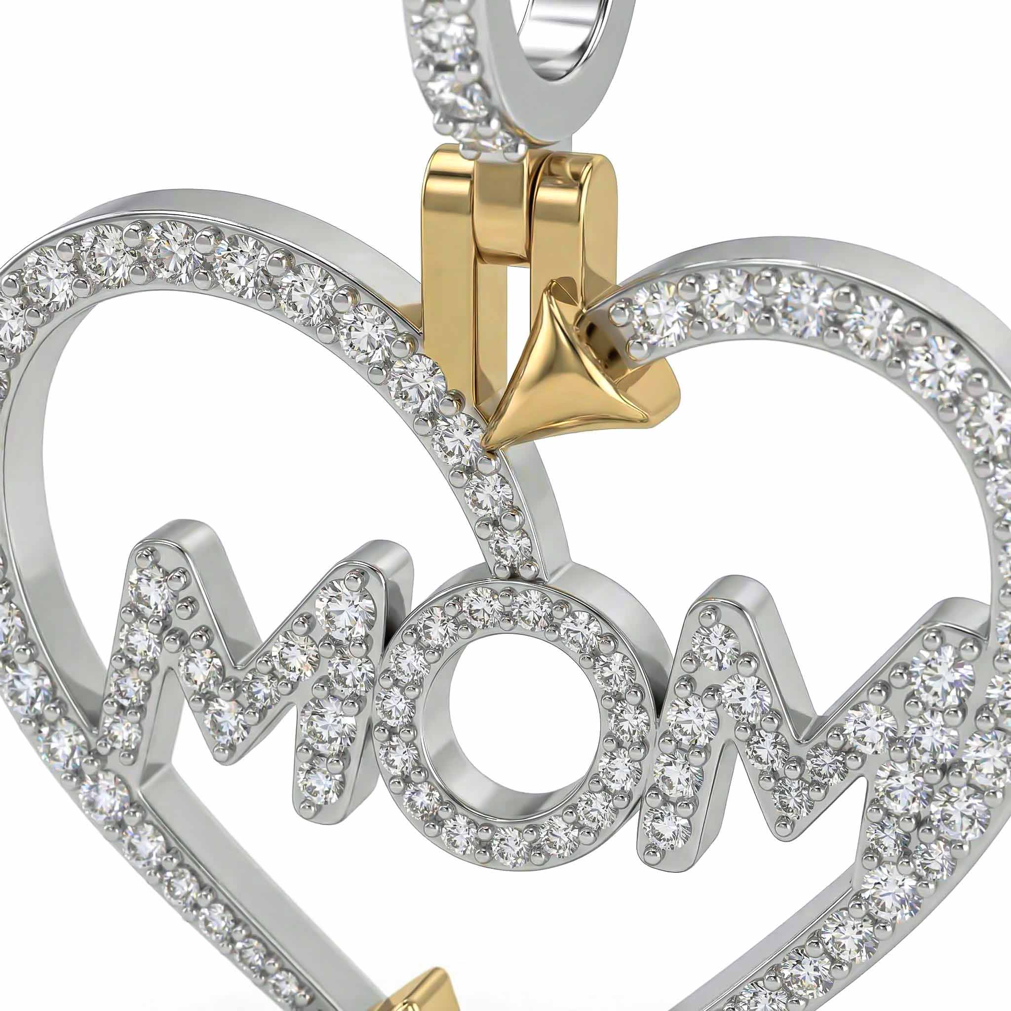 Iced Out Heart mom Pendant Necklace Moissanite With Street Luxury Shine - Image 5