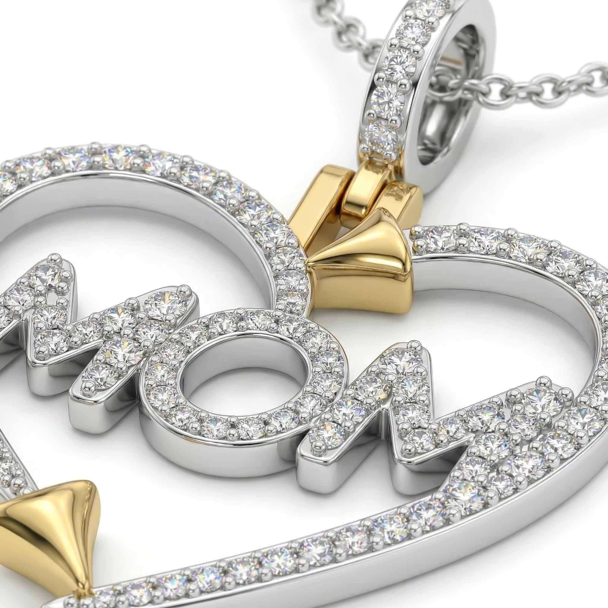 Iced Out Heart mom Pendant Necklace Moissanite With Street Luxury Shine - Image 6