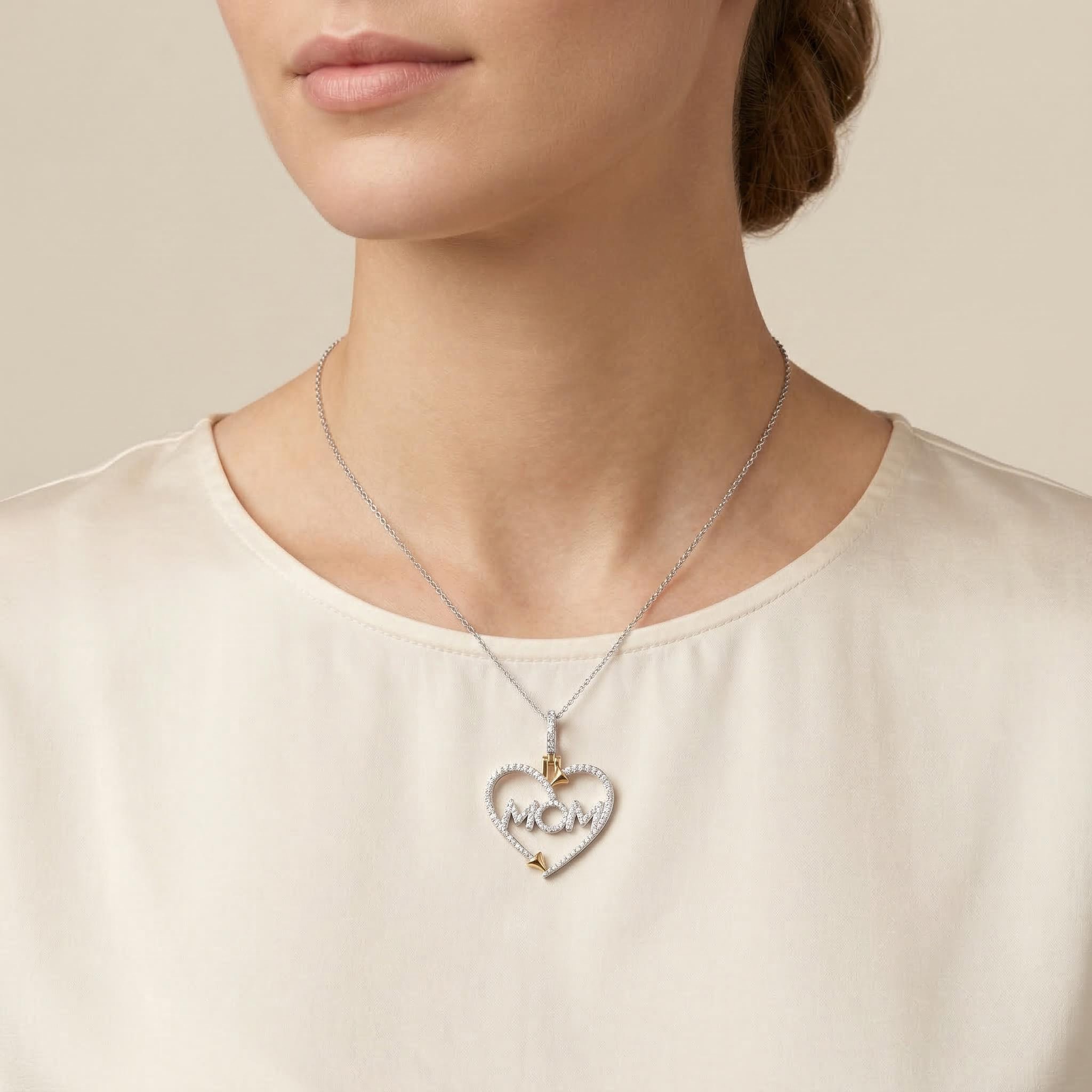 Iced Out Heart mom Pendant Necklace Moissanite With Street Luxury Shine - Image 7