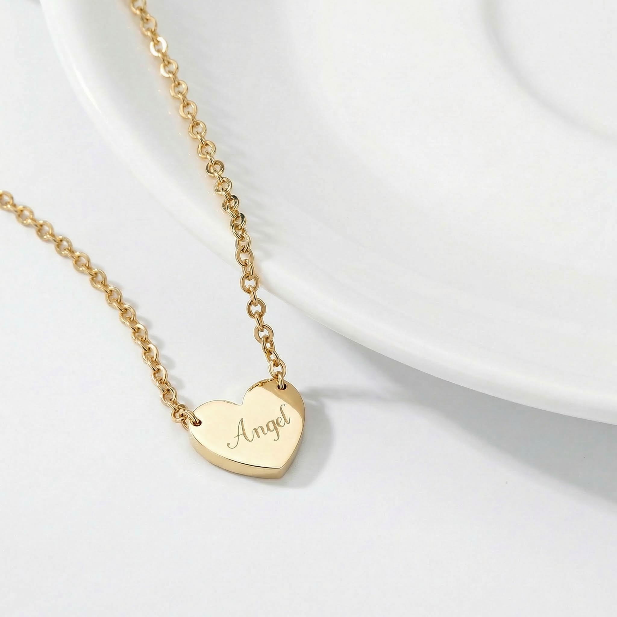 Heart Name Pendant Necklace Bold Statement Style With Street Luxury - Image 6