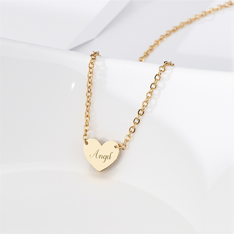 Heart Name Pendant Necklace Bold Statement Style With Street Luxury - Image 7