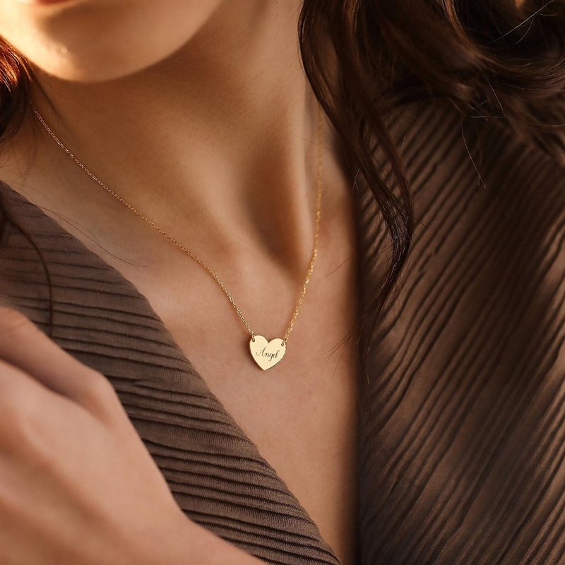 Heart Name Pendant Necklace Bold Statement Style With Street Luxury - Image 8