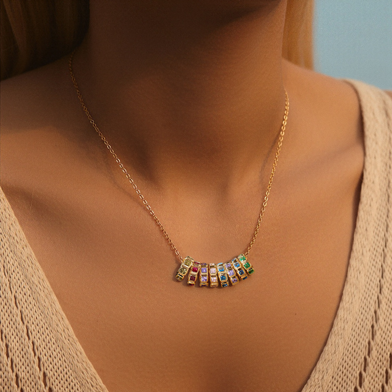 Personalized Birthstone Pendent Necklace Silver With Street Luxury Shine - Image 8
