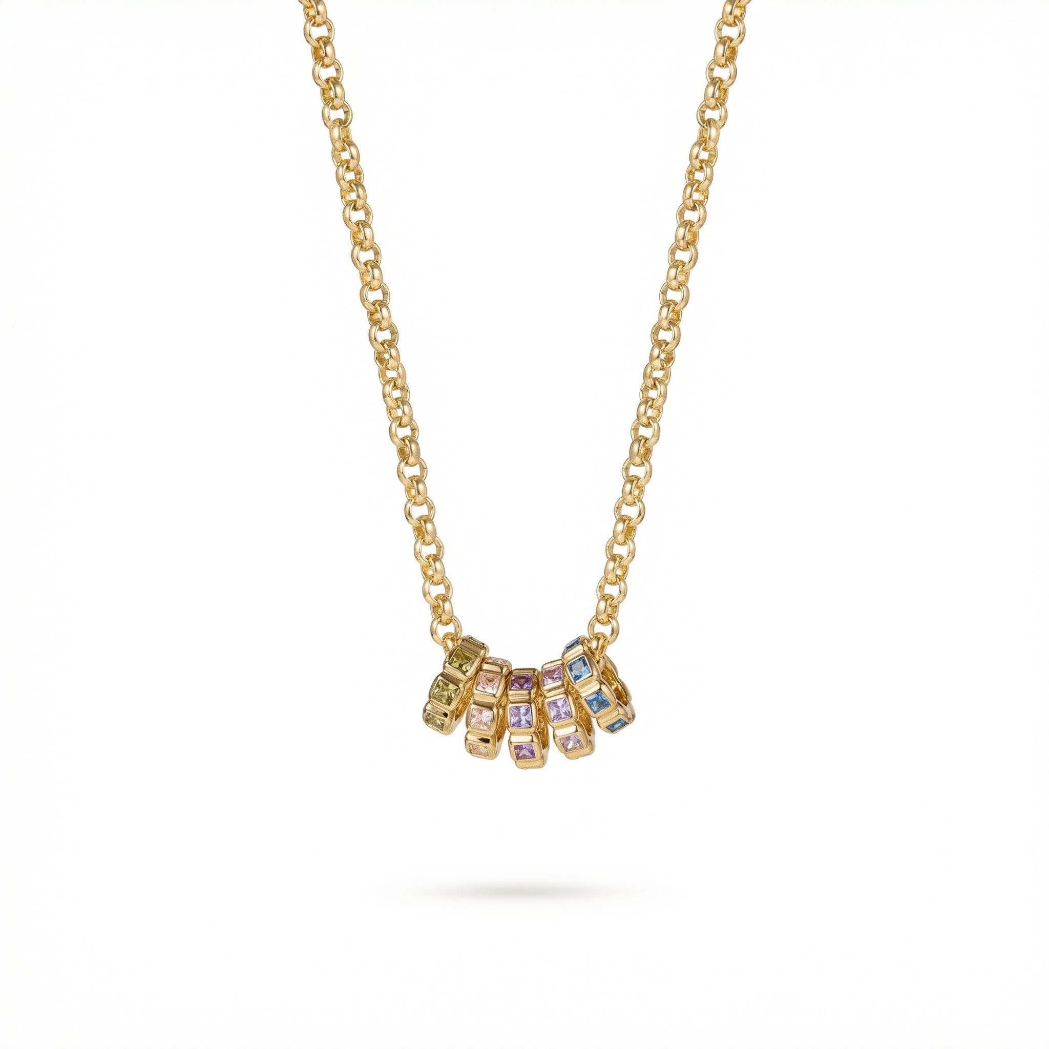 Personalized Birthstone Pendent Necklace Silver With Street Luxury Shine