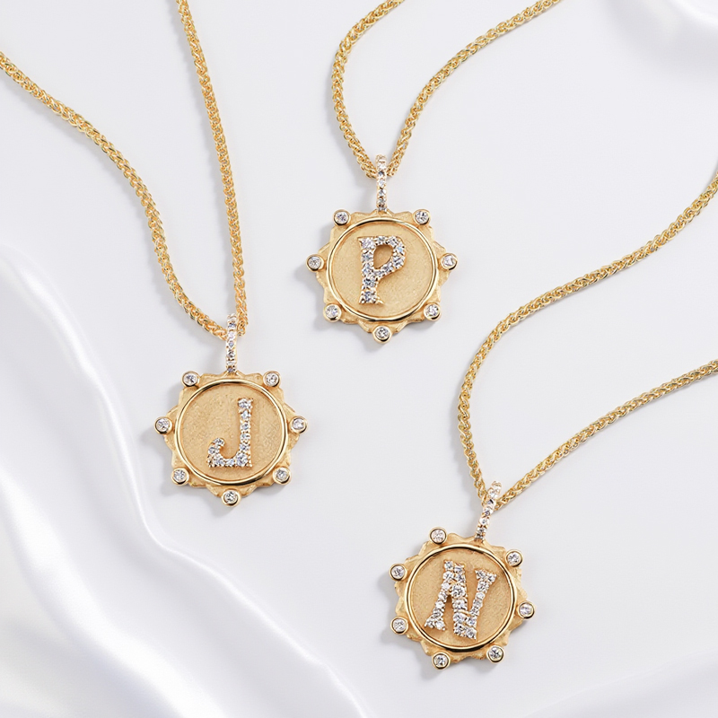 Customizable Letter Pendant Necklace In Gold With Diamond Iced Out - Image 7