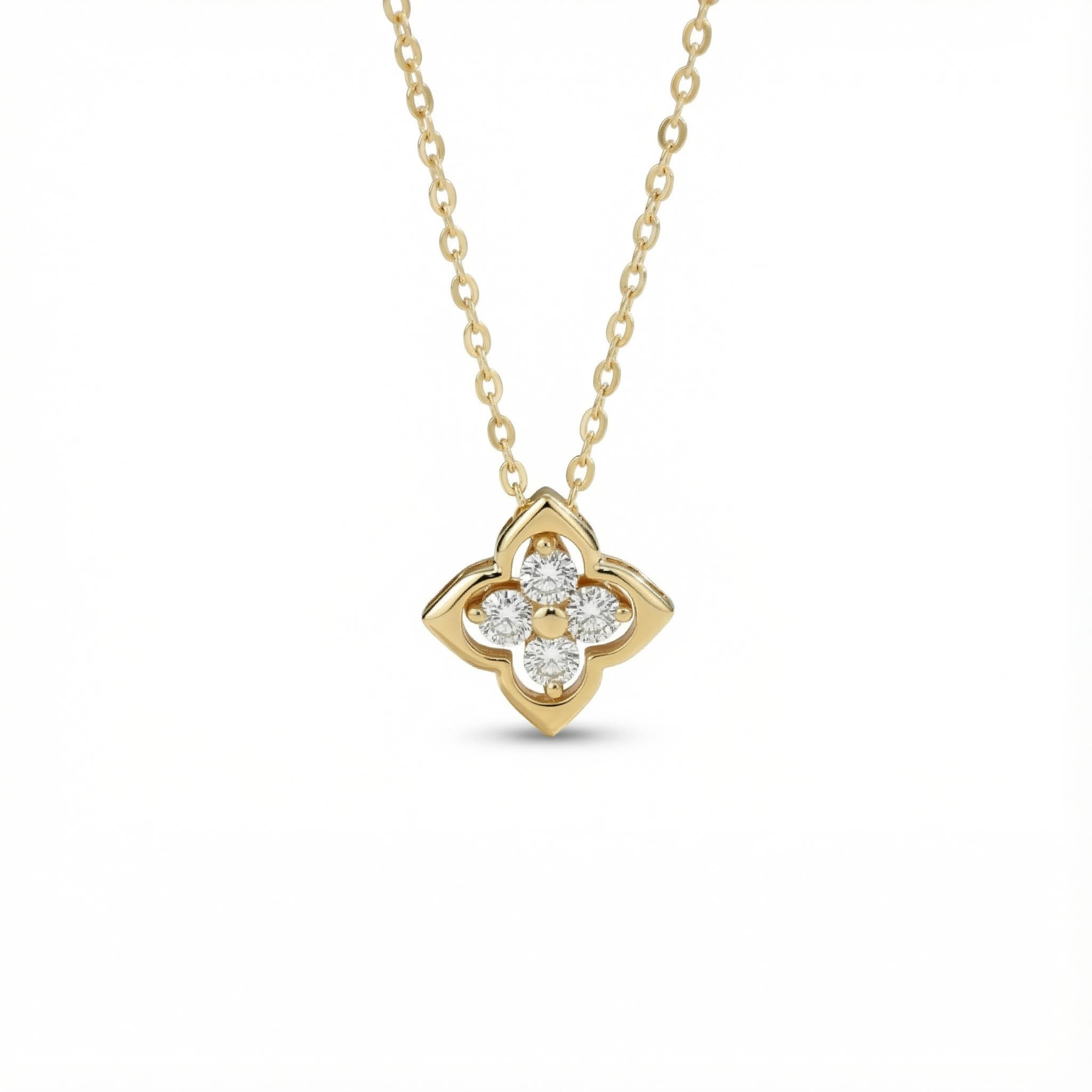 Vvs Moissanite S925 Silver Four Leaf Clover Pendant Necklace Iced Out - Image 3