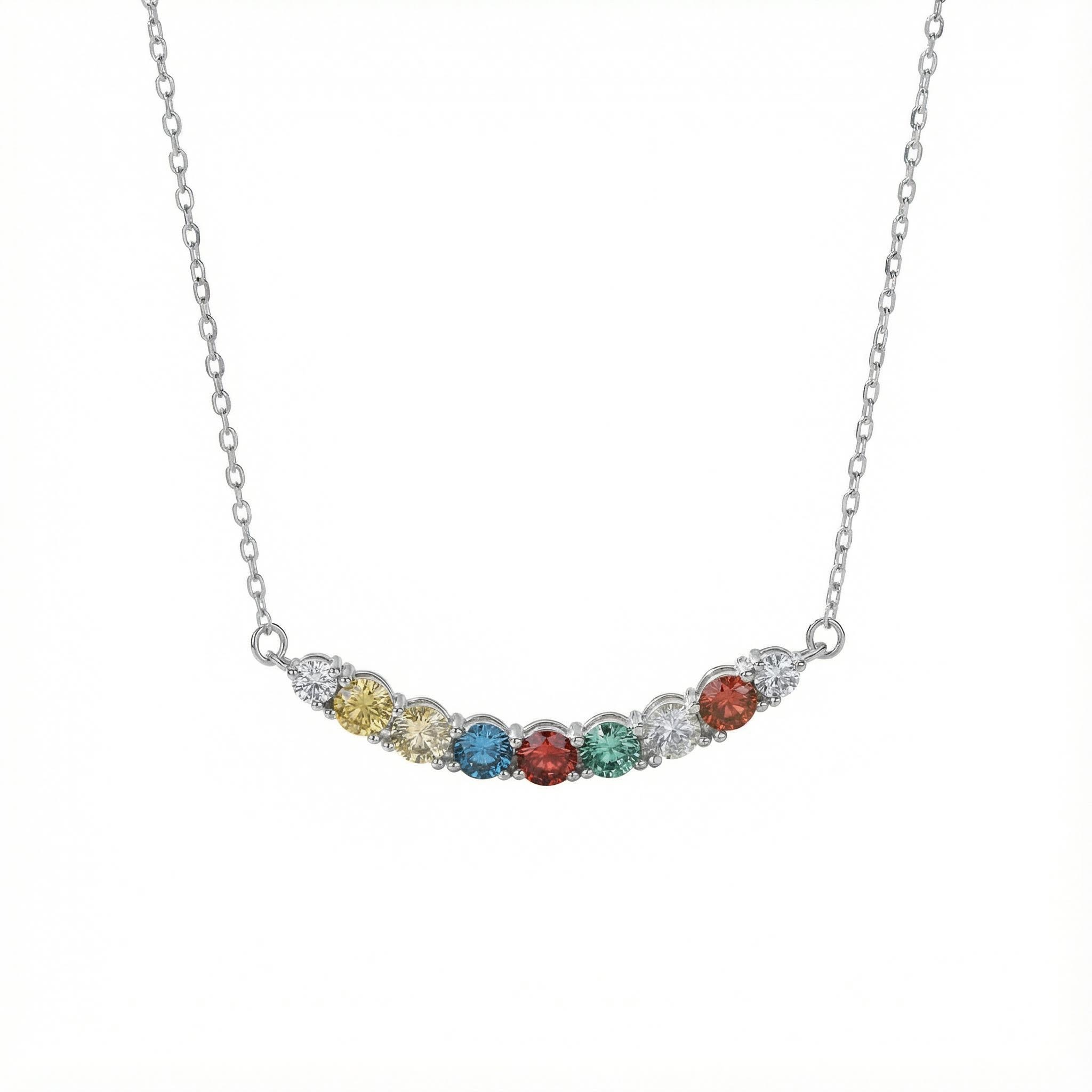 Vvs Moissanite S925 Silver Rainbow Colored Necklace With Iced Out Shine