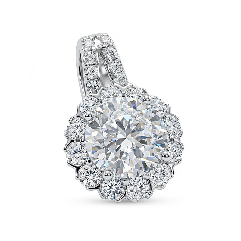 1ct/2ct/3ct Vvs Moissanite S925 Silver Sunflower Pendant Necklace Iced Out - Image 4