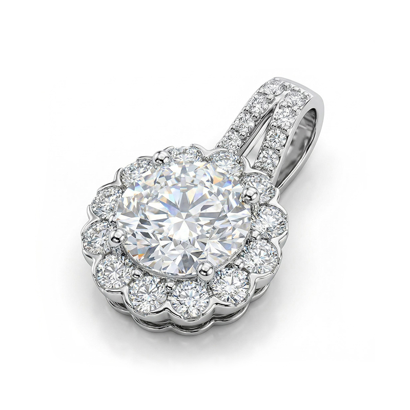 1ct/2ct/3ct Vvs Moissanite S925 Silver Sunflower Pendant Necklace Iced Out - Image 7