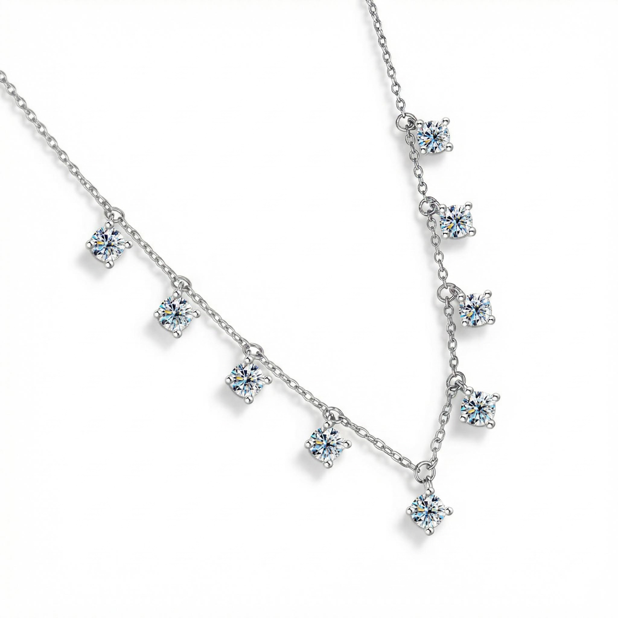 1.1ct Vvs Moissanite S925 Silver Solitaire Necklace With Iced Out Shine - Image 3