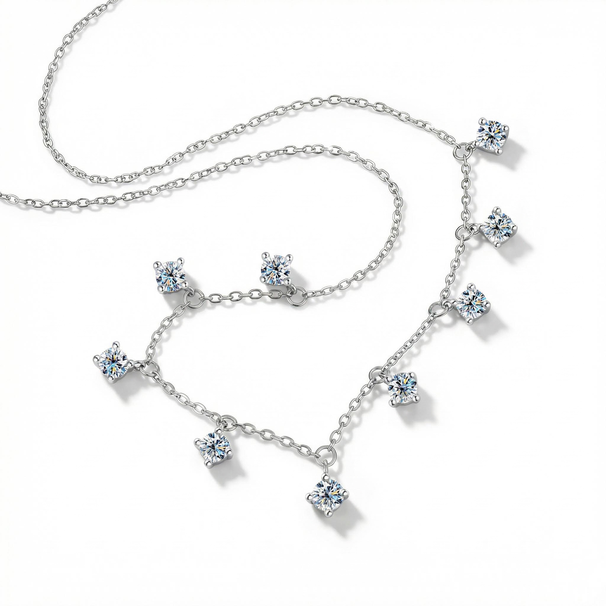 1.1ct Vvs Moissanite S925 Silver Solitaire Necklace With Iced Out Shine - Image 4