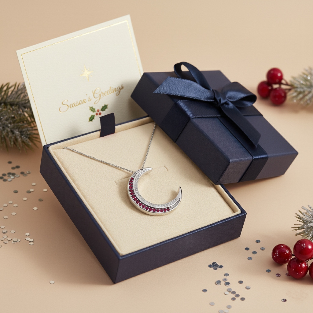 S925 Silver Crescent Moon Diamond Pendant Necklace With Iced Out Shine - Image 7