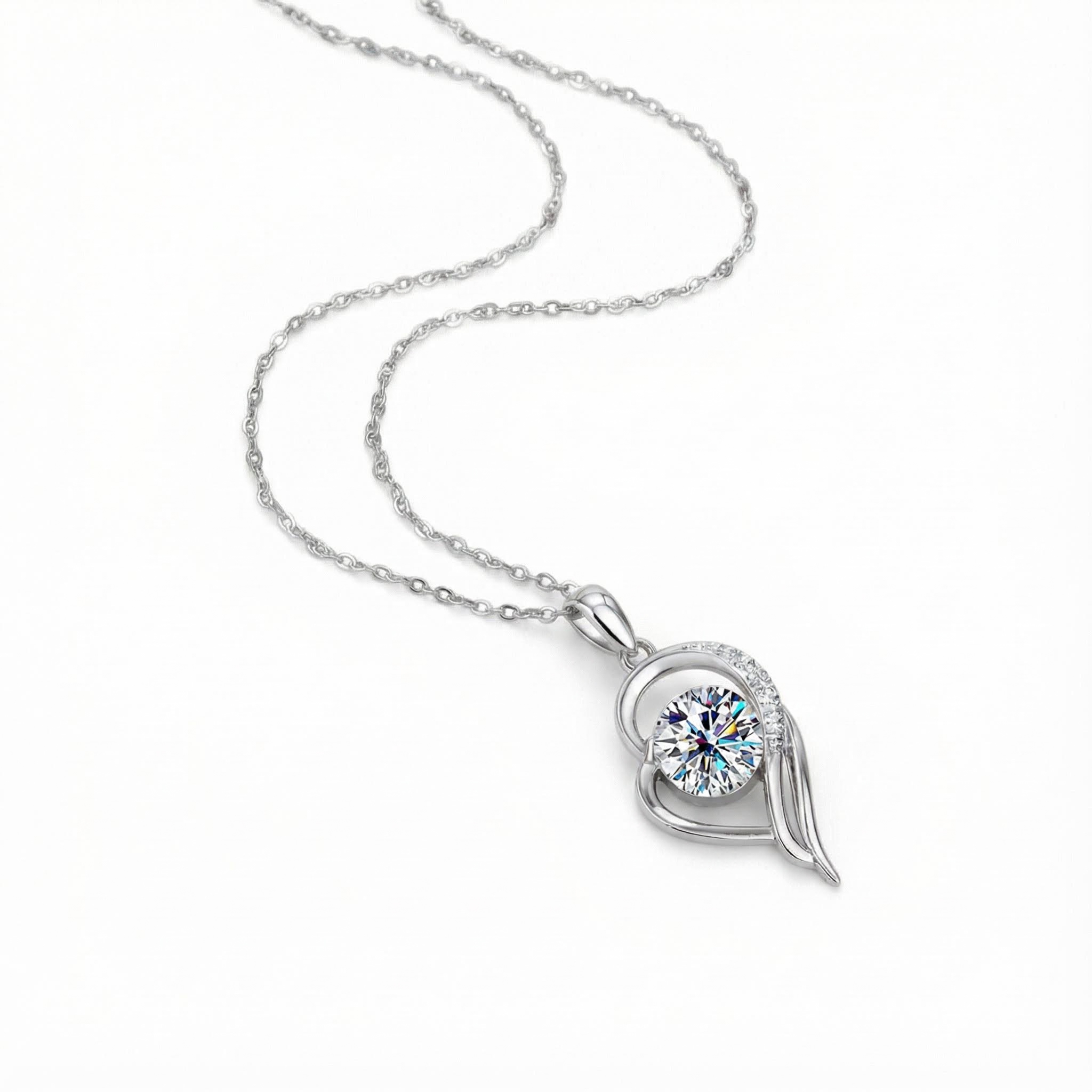 Vvs Moissanite S925 Silver Forever Love Heart Pendent Necklace Iced Out - Image 3