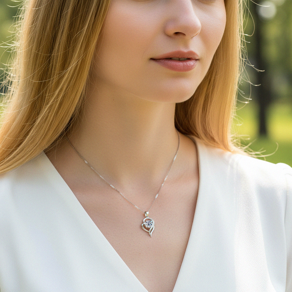 Vvs Moissanite S925 Silver Forever Love Heart Pendent Necklace Iced Out - Image 4