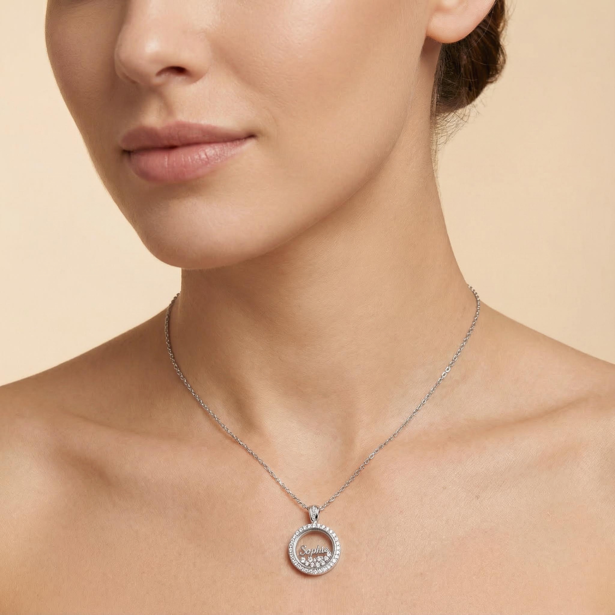 Customized Name Dancing Diamonds Pendant Necklace Moissanite - Image 5