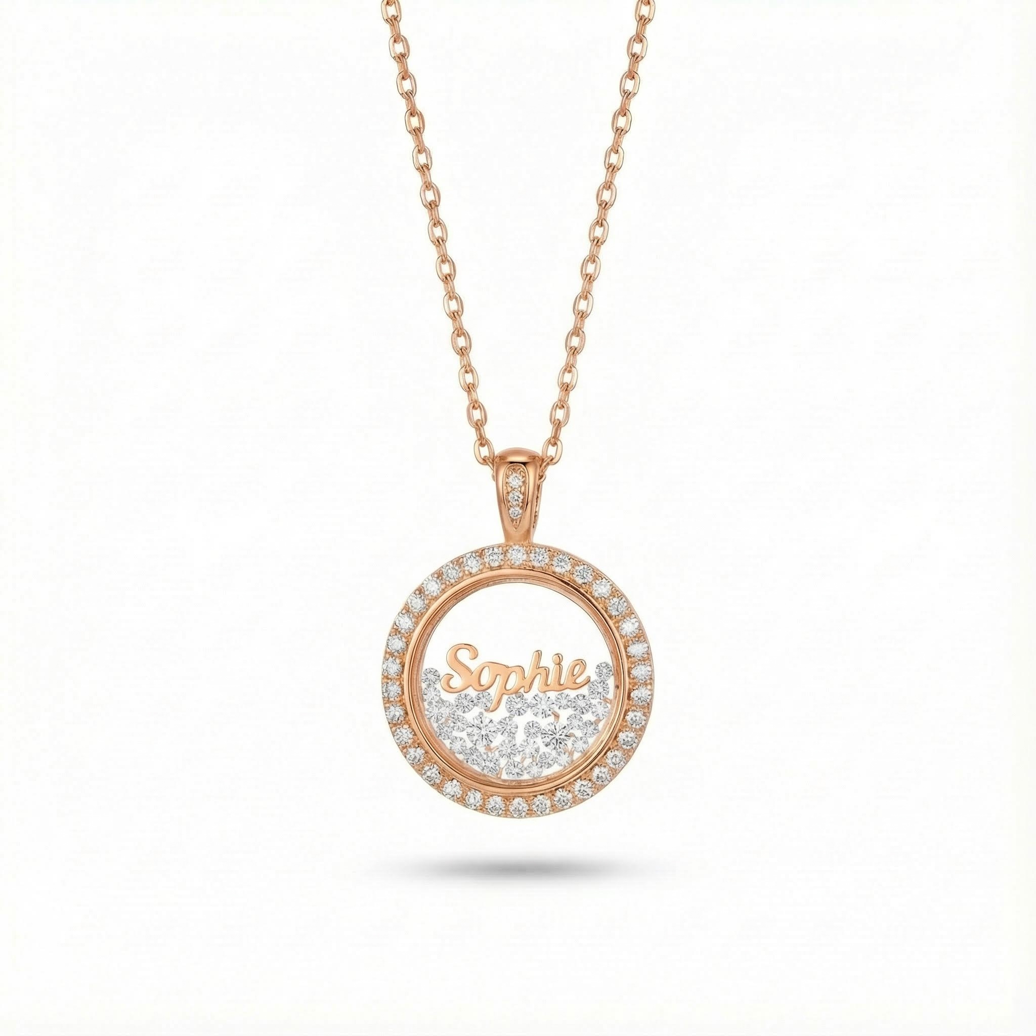Customized Name Dancing Diamonds Pendant Necklace Moissanite - Image 6