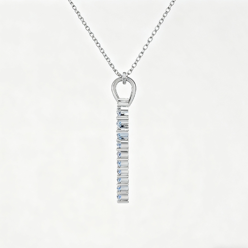 S925 Silver Round Diamond Heart Shaped Pendant Necklace Moissanite - Image 4