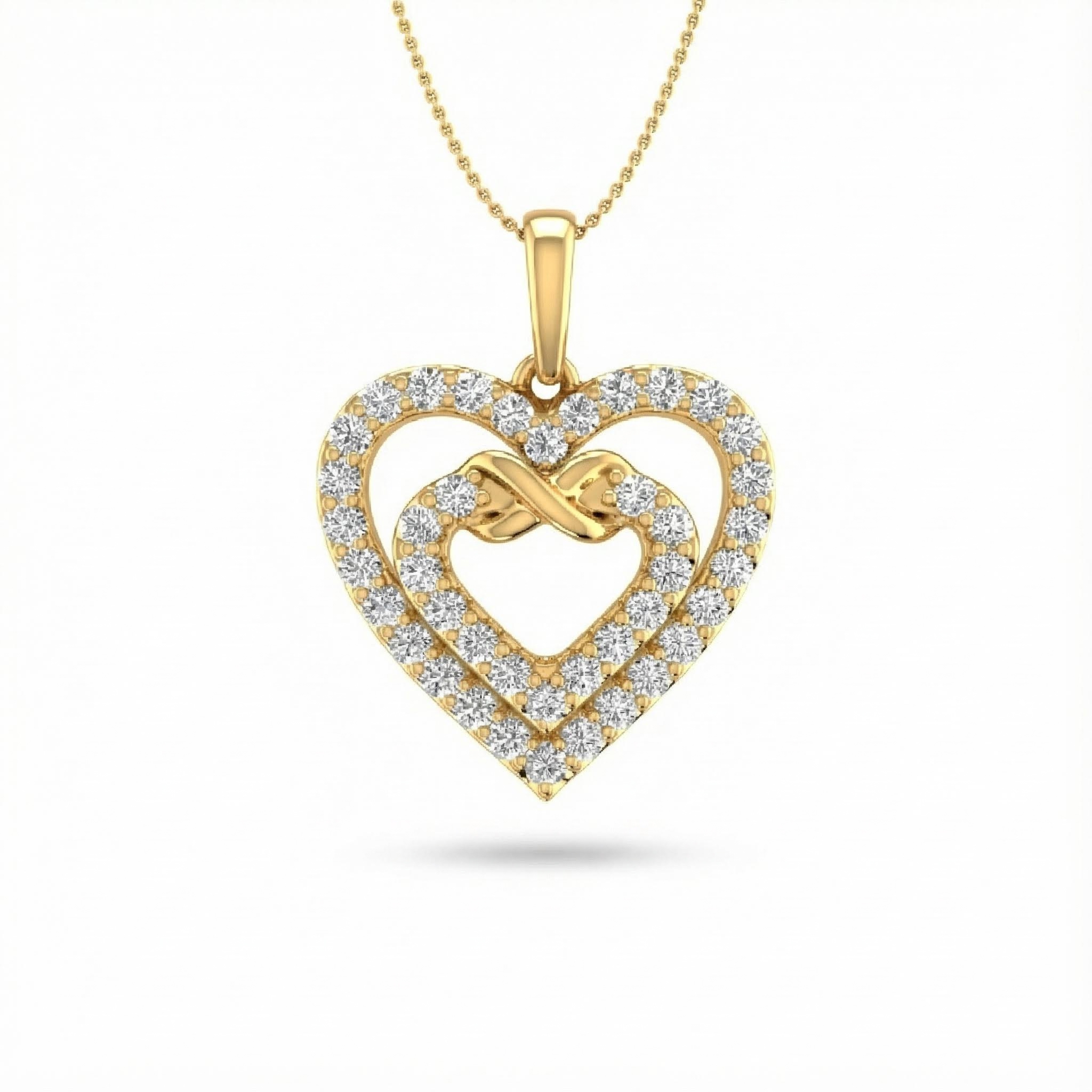 S925 Silver Heart In Heart Infinity Pendant Necklace Moissanite - Image 4
