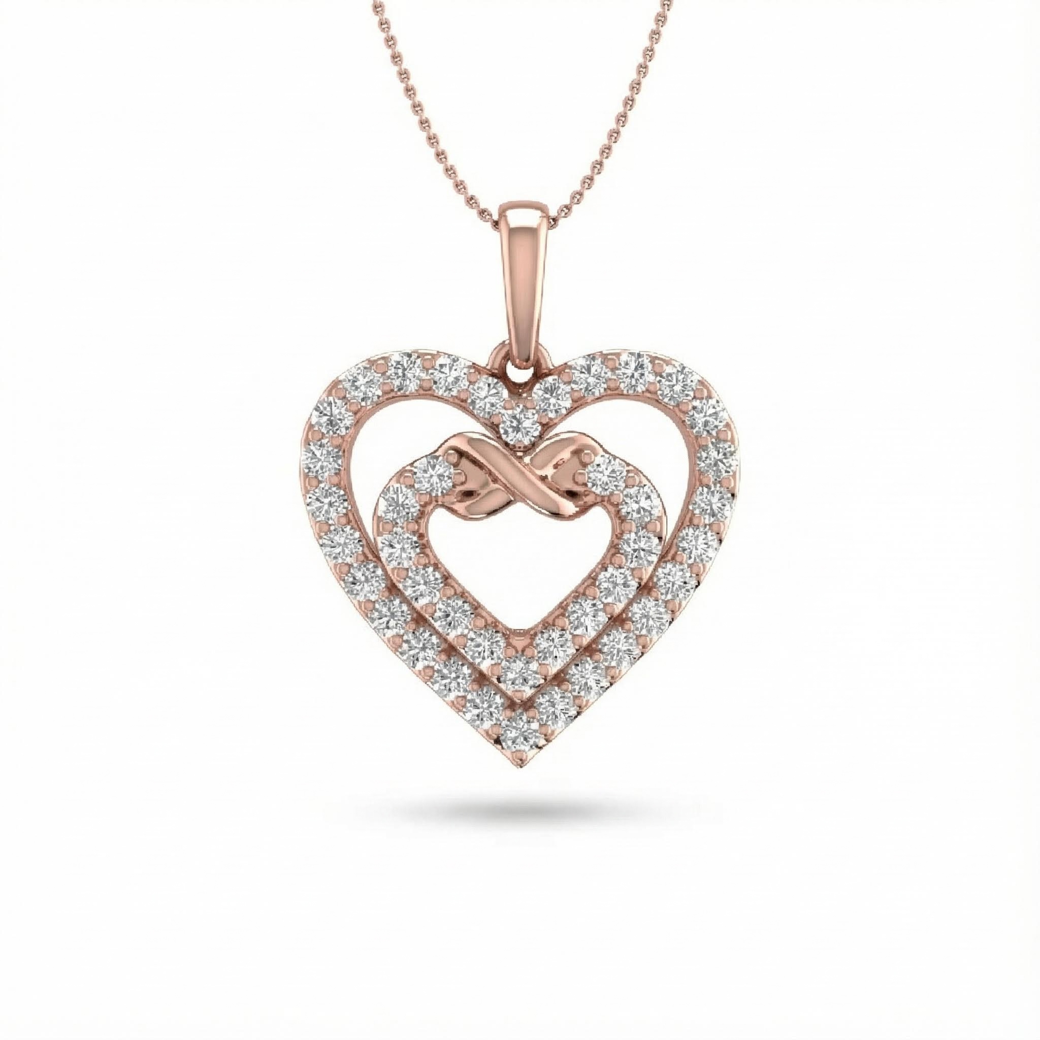 S925 Silver Heart In Heart Infinity Pendant Necklace Moissanite - Image 5