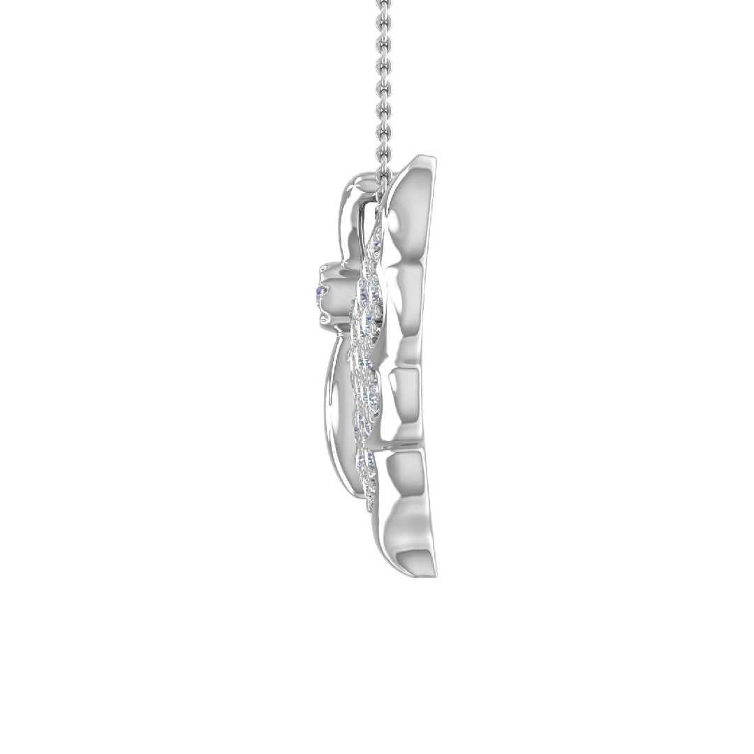 S925 Silver Round Diamond Butterfly Pendant Necklace Moissanite - Image 3
