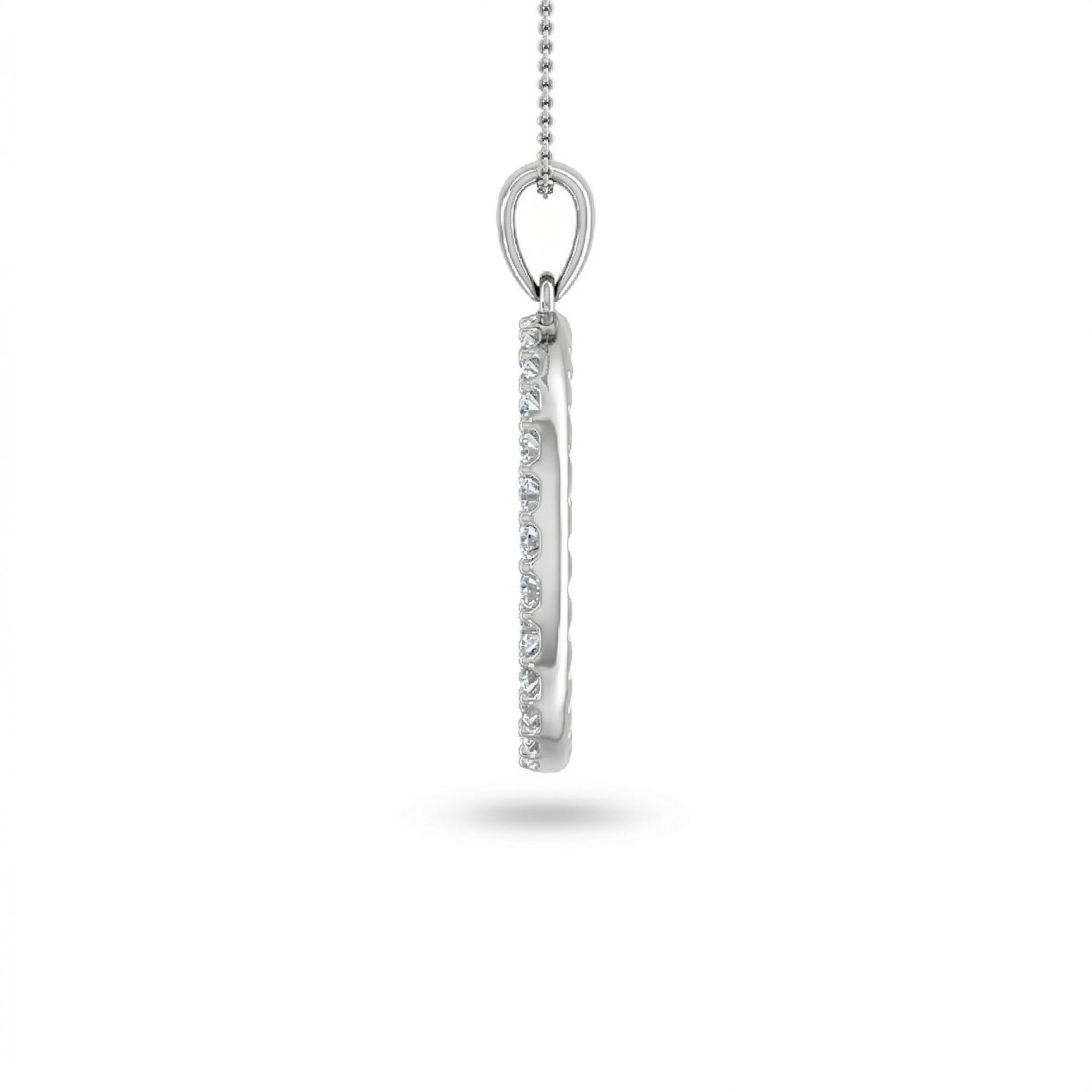 S925 Silver Cross Within Circle Diamond Pendant Necklace Moissanite - Image 4