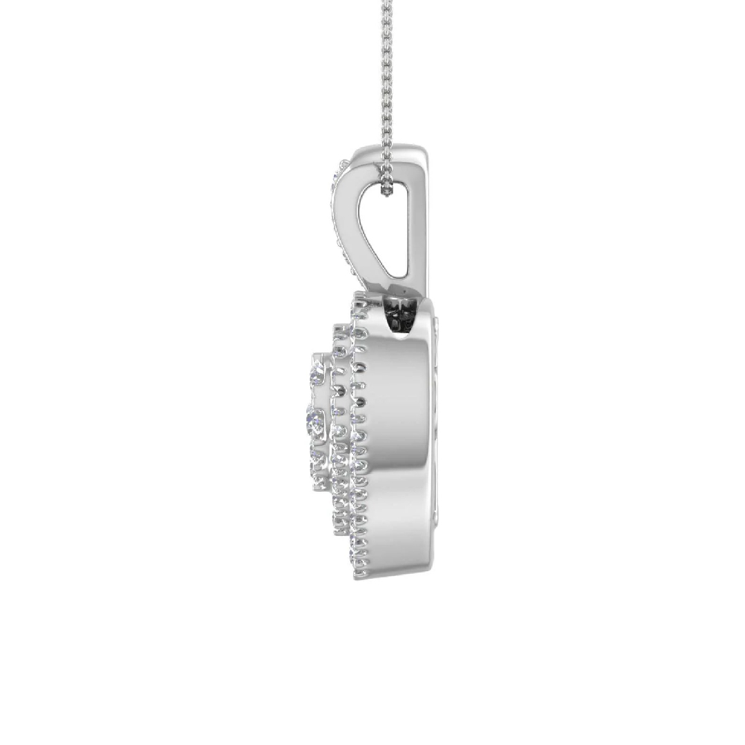 S925 Silver Heart Pave Diamond Pendant Necklace Moissanite - Image 3