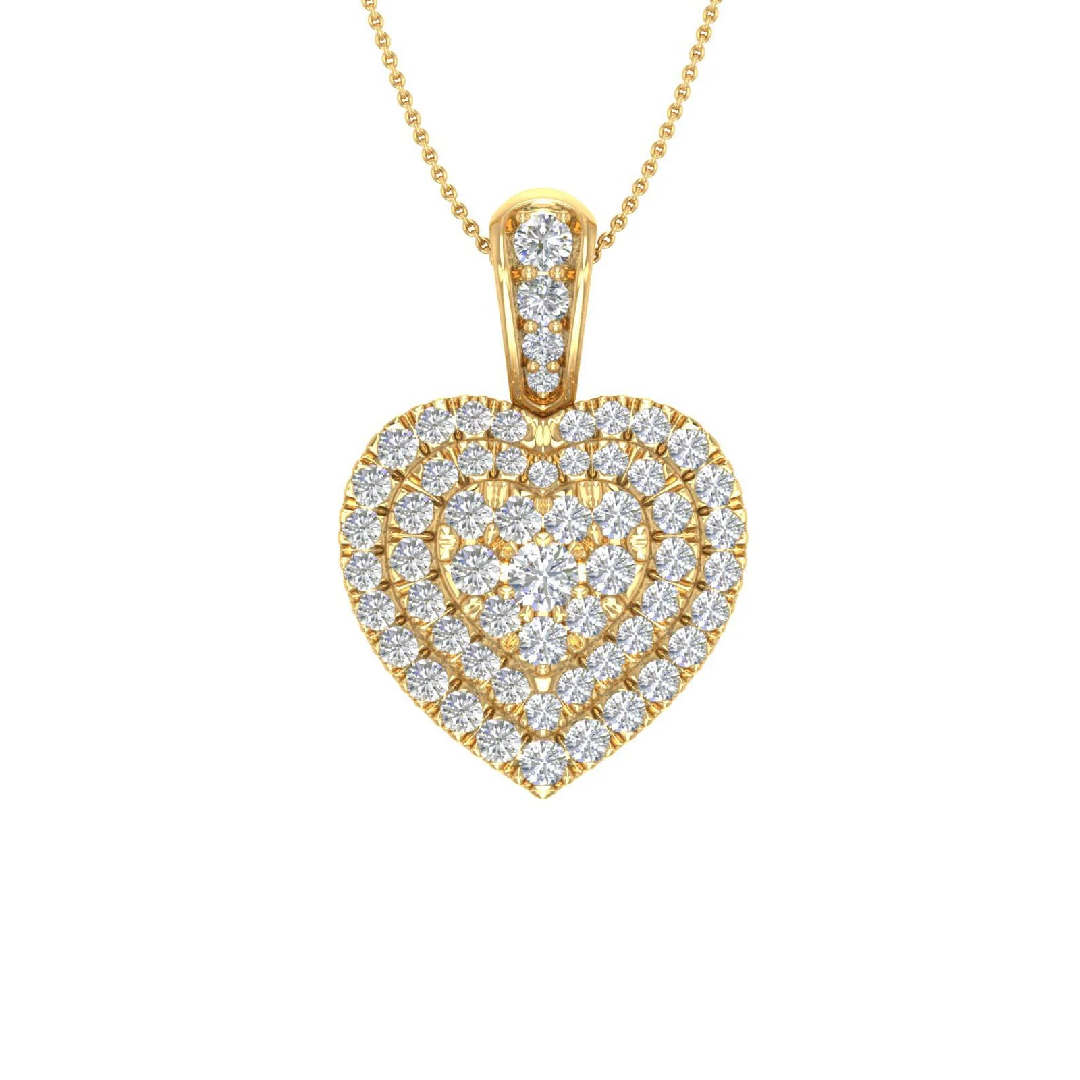S925 Silver Heart Pave Diamond Pendant Necklace Moissanite - Image 5