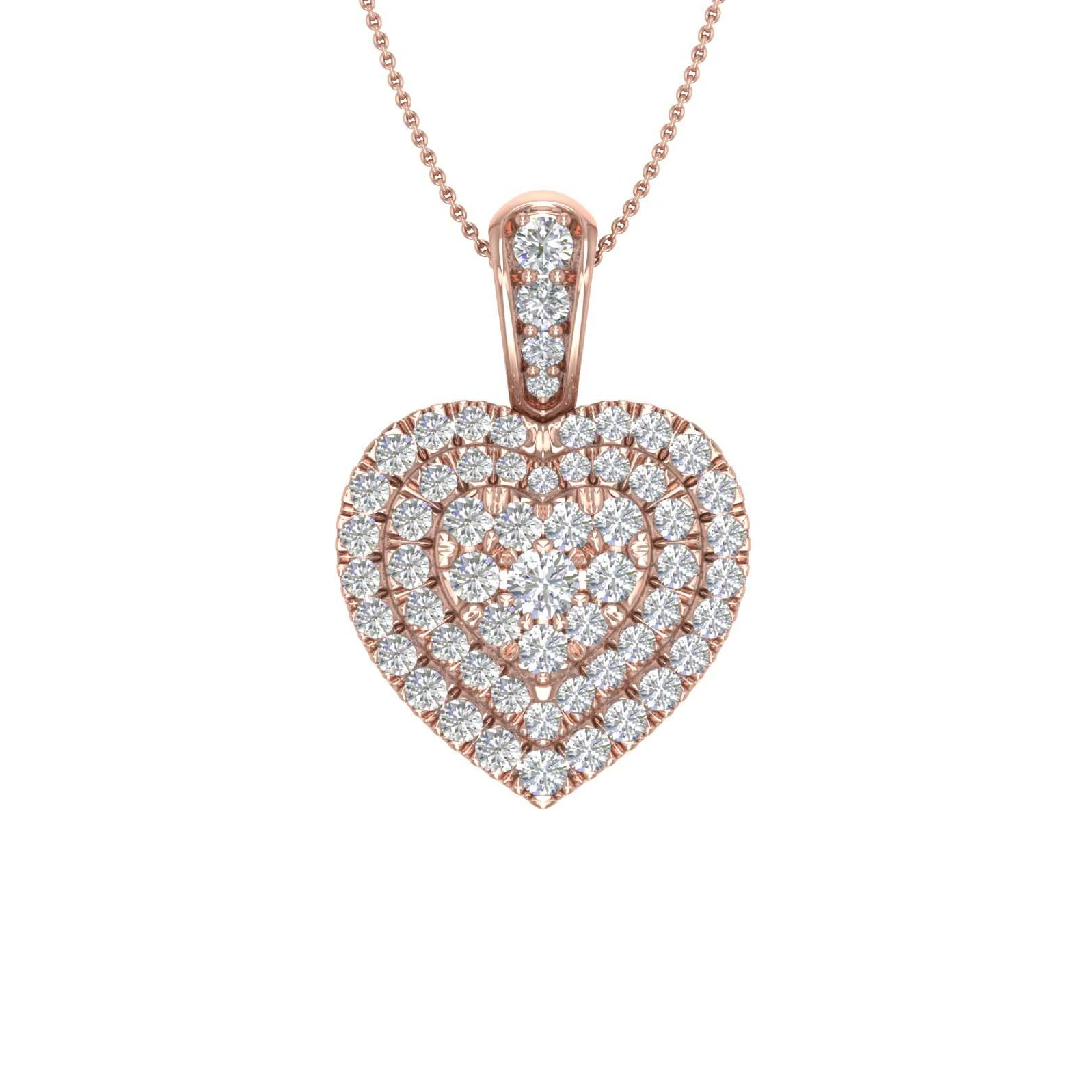 S925 Silver Heart Pave Diamond Pendant Necklace Moissanite - Image 6