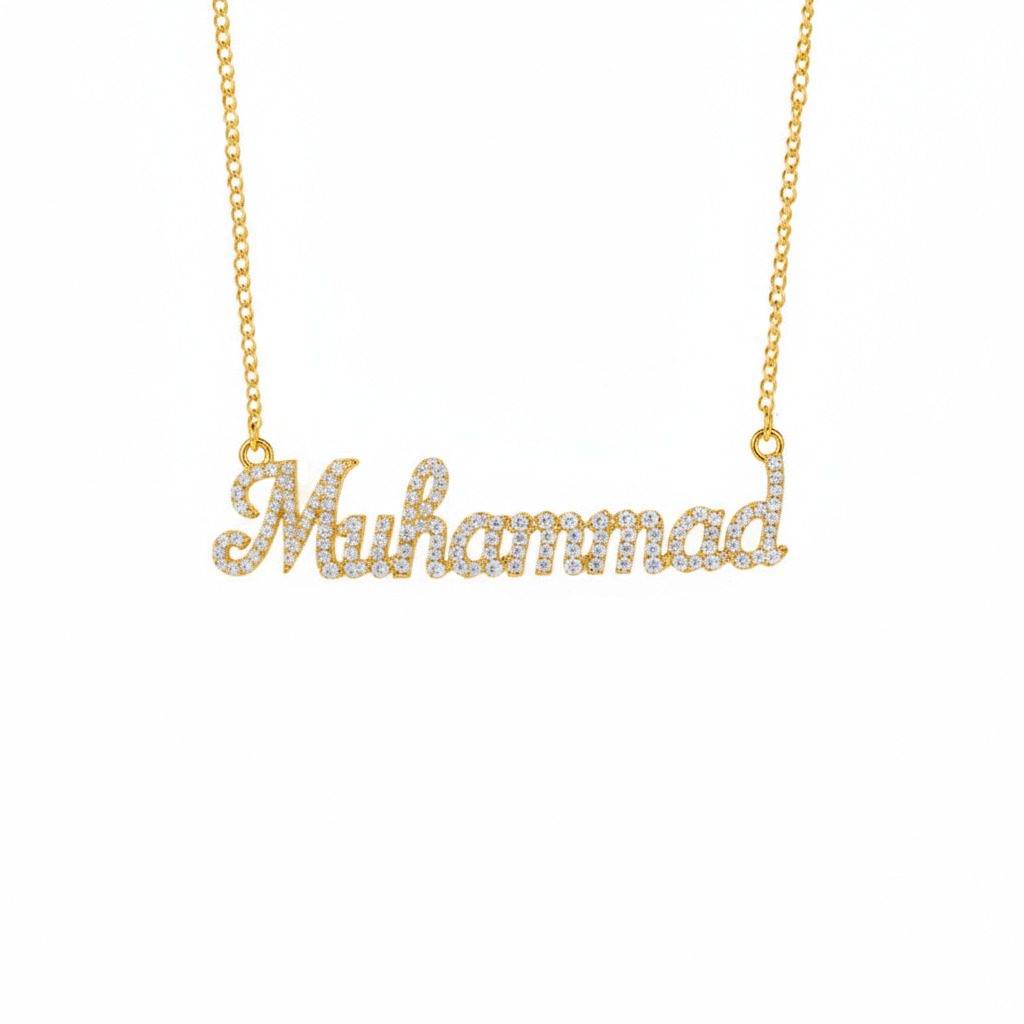 Personalized Name Round Diamond Pendent Necklace Moissanite - Image 5