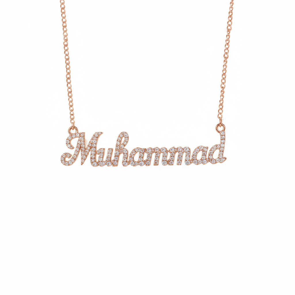 Personalized Name Round Diamond Pendent Necklace Moissanite - Image 6